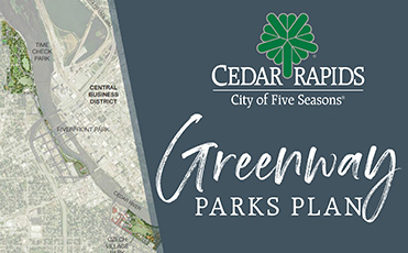 Greenway Parks Plan graphic showing areas of the greenway